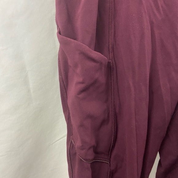 Lululemon Maroon Leggings Tights Size 8 Yoga Gym - Picture 3 of 13